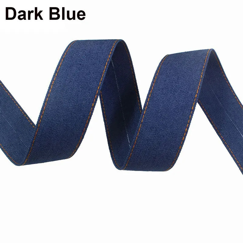 KTX-153107 Denim Ribbon for Hair Accessories and Bowknot Crafting - 1m Length, Multiple Width Options
