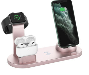 KTX-153491 4-in-1 Wireless Charging Stand for iPhones and Other Devices, USB Input, Sleek Black Design