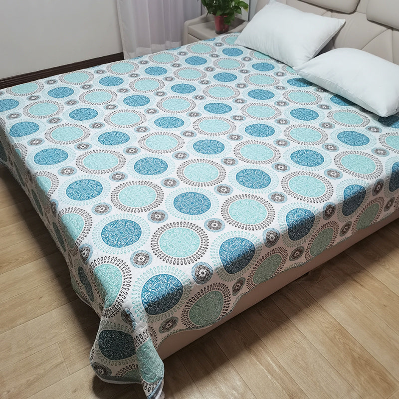 KTX-153747 Cooling Summer Quilt - Plush Polyester Cotton Bed Cover with Floral Pattern, 220x240CM