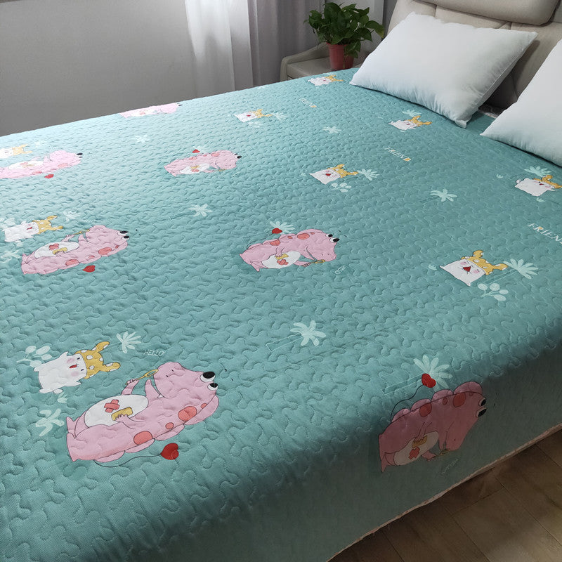 KTX-153747 Cooling Summer Quilt - Plush Polyester Cotton Bed Cover with Floral Pattern, 220x240CM