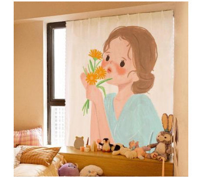 KTX-154131 Korean Style Velcro Curtain - Modern Simple Design with Various Patterns and Colors in Polyester