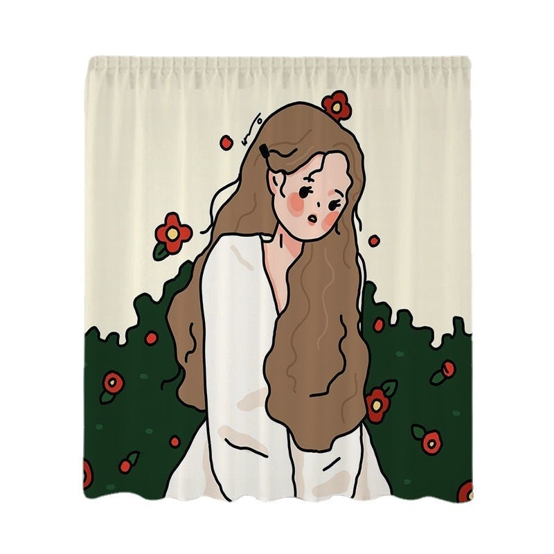 KTX-154131 Korean Style Velcro Curtain - Modern Simple Design with Various Patterns and Colors in Polyester