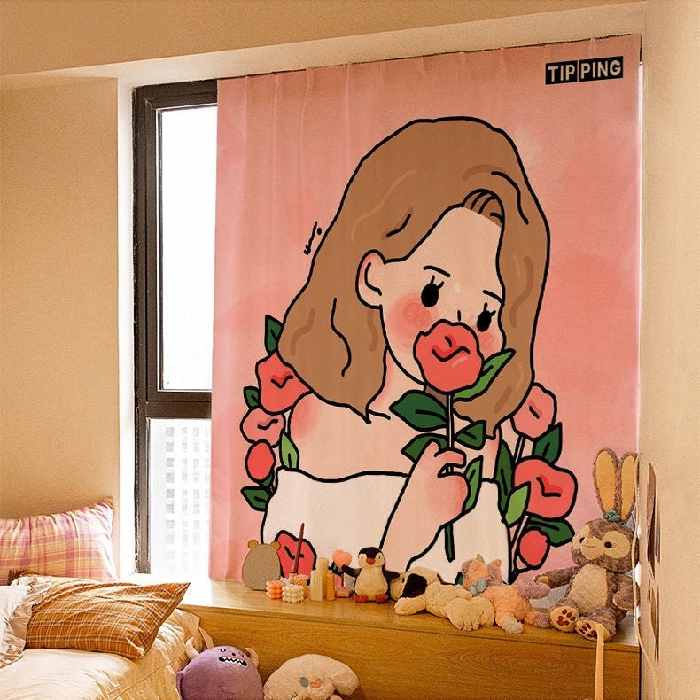 KTX-154131 Korean Style Velcro Curtain - Modern Simple Design with Various Patterns and Colors in Polyester