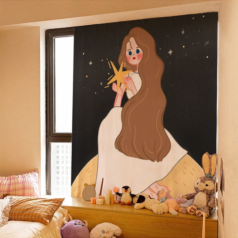 KTX-154131 Korean Style Velcro Curtain - Modern Simple Design with Various Patterns and Colors in Polyester