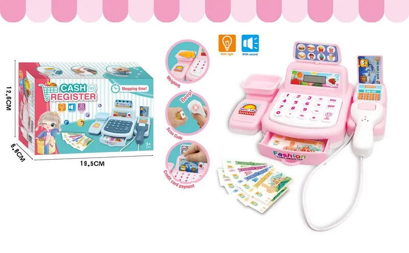 KTX-154259 Kids Supermarket Checkout Counter Cash Register Toy – Interactive Playset for Ages 7M-6Y