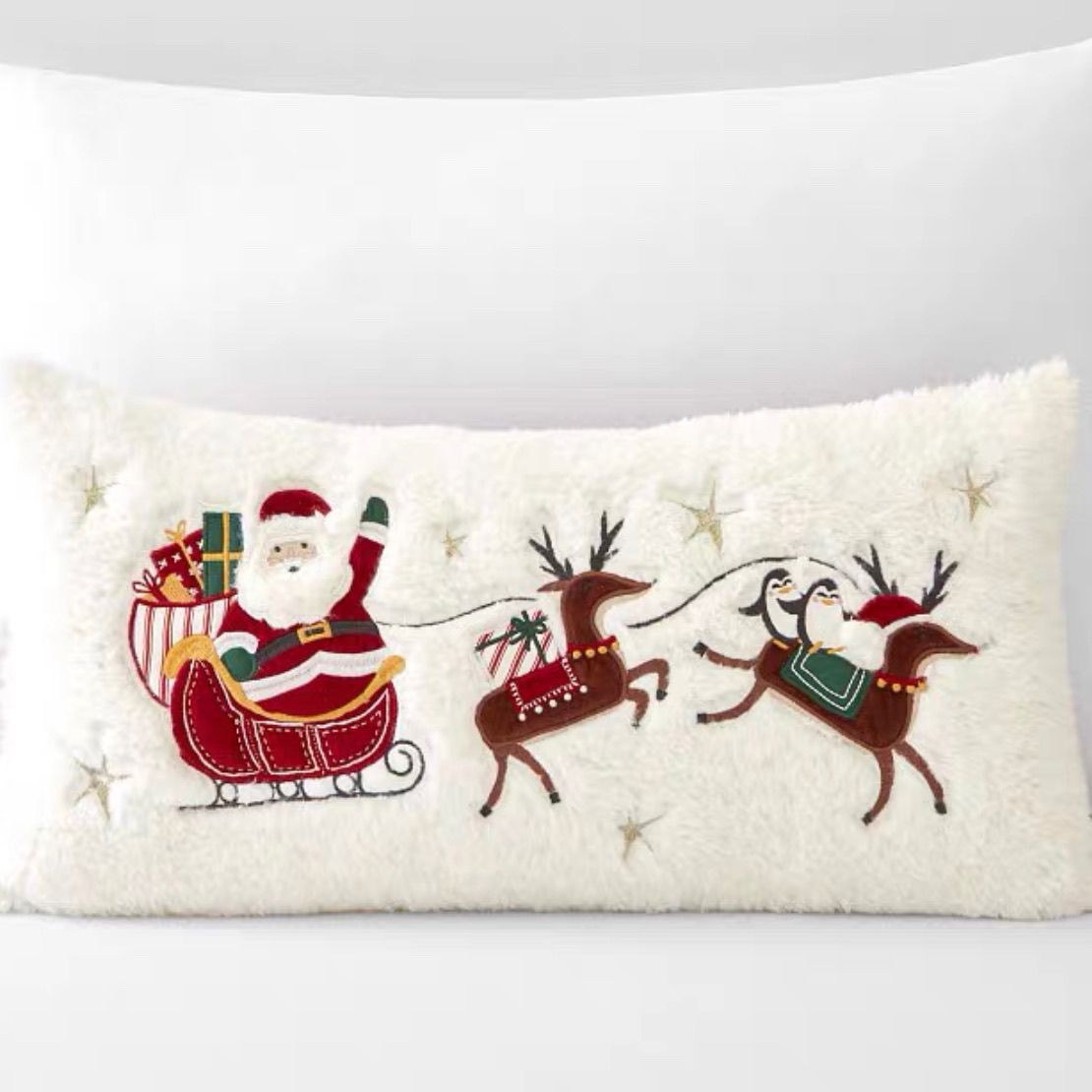 KTX-154387 Christmas Decorative Embroidered Pillows Collection – FALALA, HOHOHO, Snowman, Santa & More