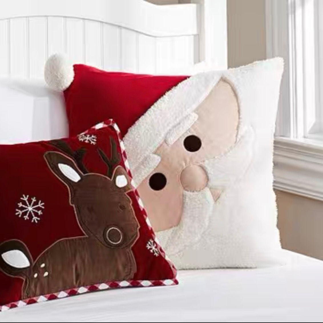KTX-154387 Christmas Decorative Embroidered Pillows Collection – FALALA, HOHOHO, Snowman, Santa & More