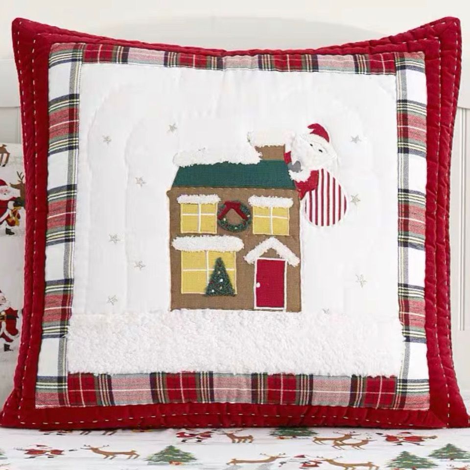KTX-154387 Christmas Decorative Embroidered Pillows Collection – FALALA, HOHOHO, Snowman, Santa & More