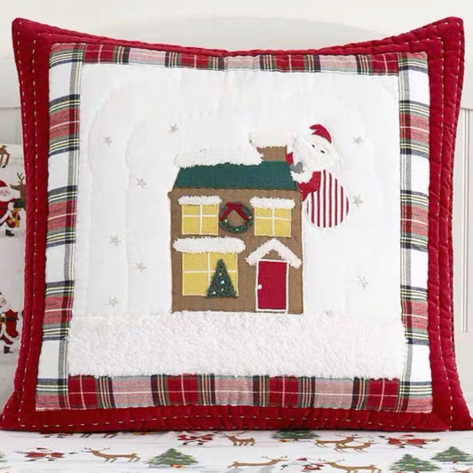 KTX-154387 Christmas Decorative Embroidered Pillows Collection – FALALA, HOHOHO, Snowman, Santa & More