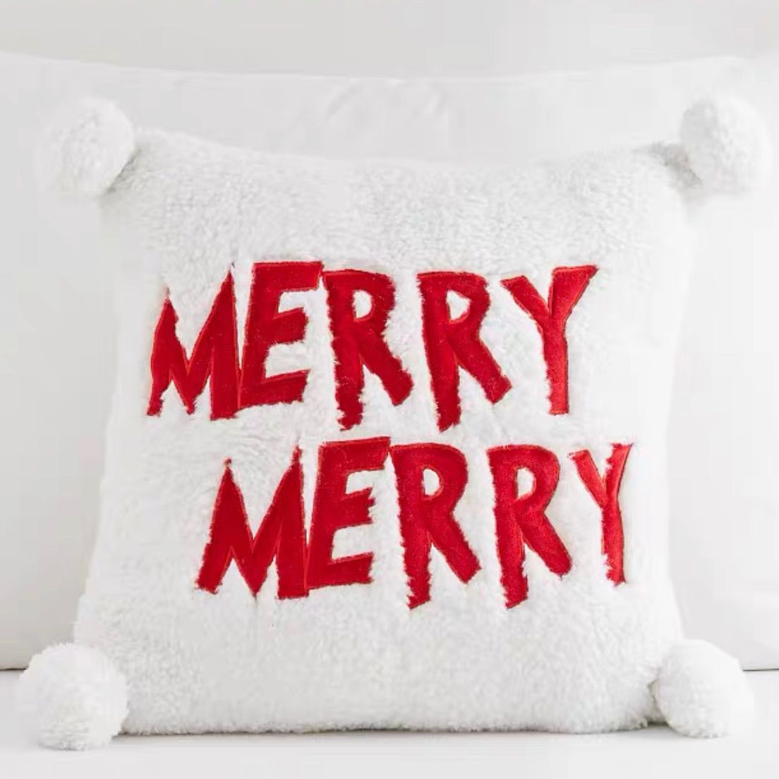 KTX-154387 Christmas Decorative Embroidered Pillows Collection – FALALA, HOHOHO, Snowman, Santa & More