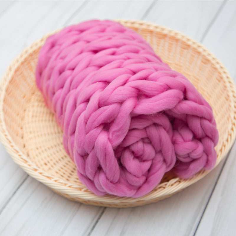 KTX-154387 Soft Cotton Newborn Photo Blanket in Gray, Rose Red, and Dark Blue - Perfect for Photography Props