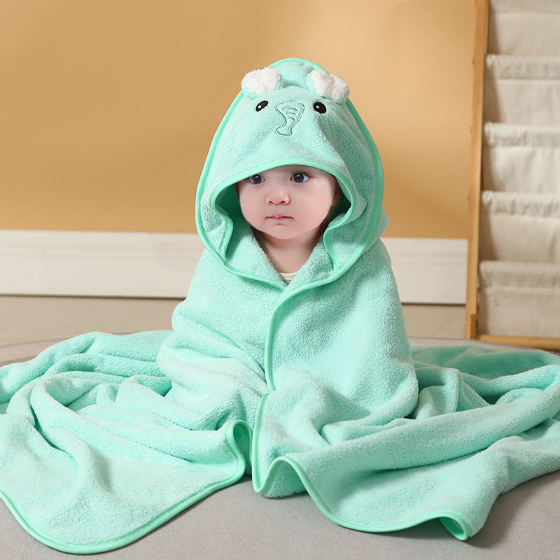 KTX-154899 Cartoon Animal Swaddle Bath Towel - Soft Polyester Fiber Baby Blanket, 80x80cm