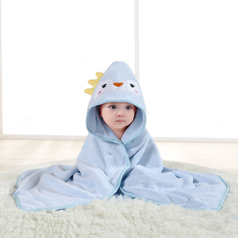 KTX-154899 Cartoon Animal Swaddle Bath Towel - Soft Polyester Fiber Baby Blanket, 80x80cm