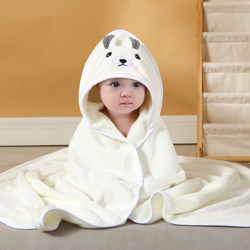 KTX-154899 Cartoon Animal Swaddle Bath Towel - Soft Polyester Fiber Baby Blanket, 80x80cm