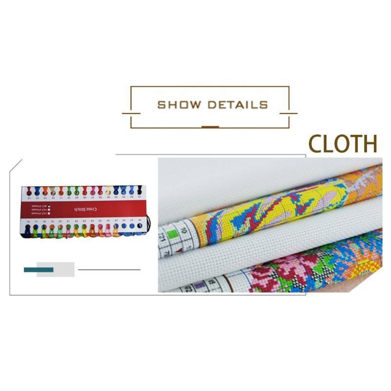 KTX-155411 Colorful Fox DIY Cross Stitch Kit - Ecological Cotton, Cartoon Design, 31.3 x 21.7 cm