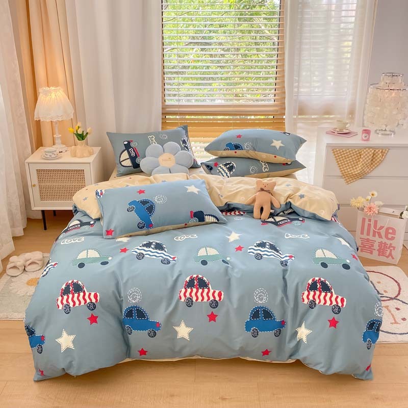 KTX-156051 Pure Cotton Brushed Four-Piece Thick Bedding Set in Various Patterns