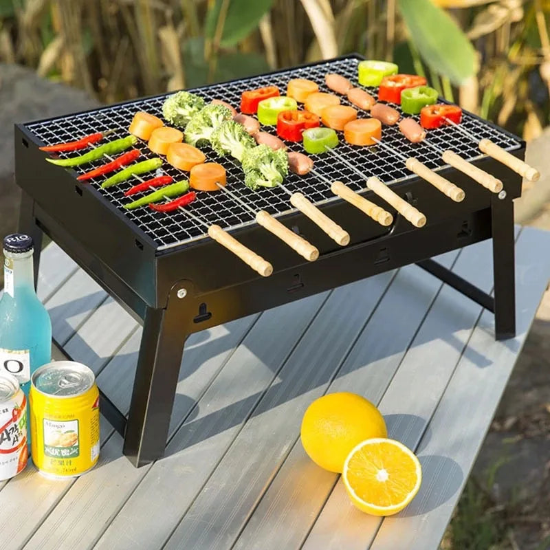 KTX-156243 Large Carbon Barbecue Grill for Outdoor Cooking, Camping, and Garden Parties - Foldable Design