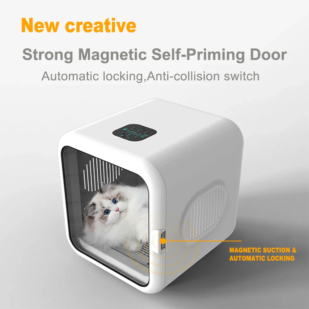 KTX-157139 Automatic Pet Hair Drying Box for Cats and Small Dogs – Portable Grooming Device with Battery Power