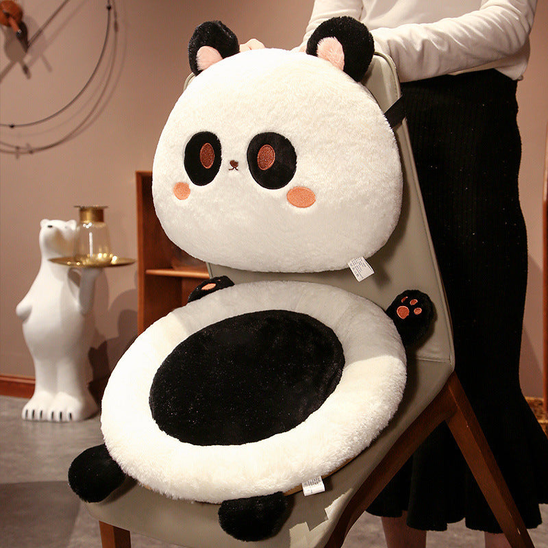 KTX-157715 Cartoon Animal Plush Cushion Chair - Panda, Cat, Dog, Rabbit - Thickened Seat 45x45x9cm