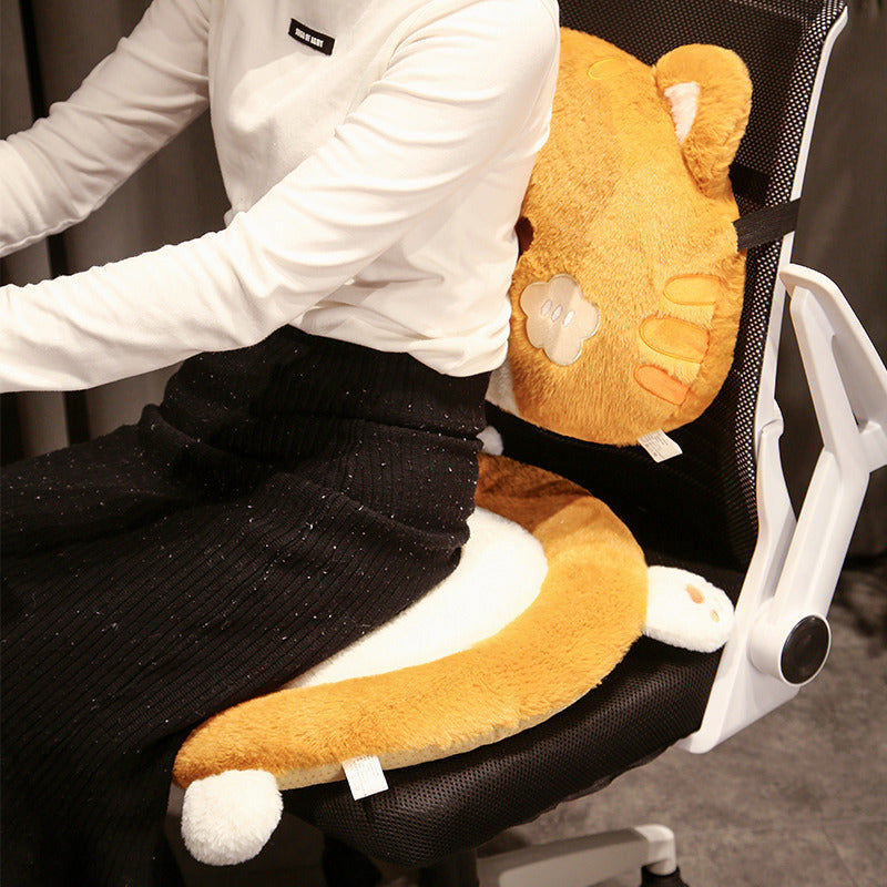 KTX-157715 Cartoon Animal Plush Cushion Chair - Panda, Cat, Dog, Rabbit - Thickened Seat 45x45x9cm