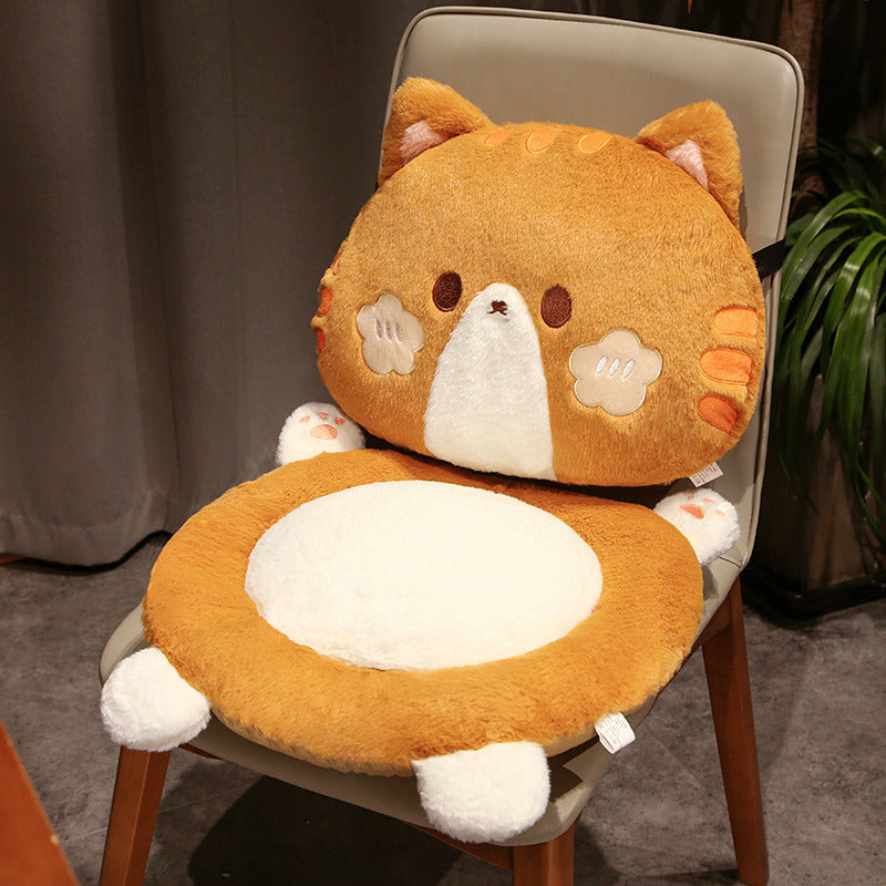 KTX-157715 Cartoon Animal Plush Cushion Chair - Panda, Cat, Dog, Rabbit - Thickened Seat 45x45x9cm