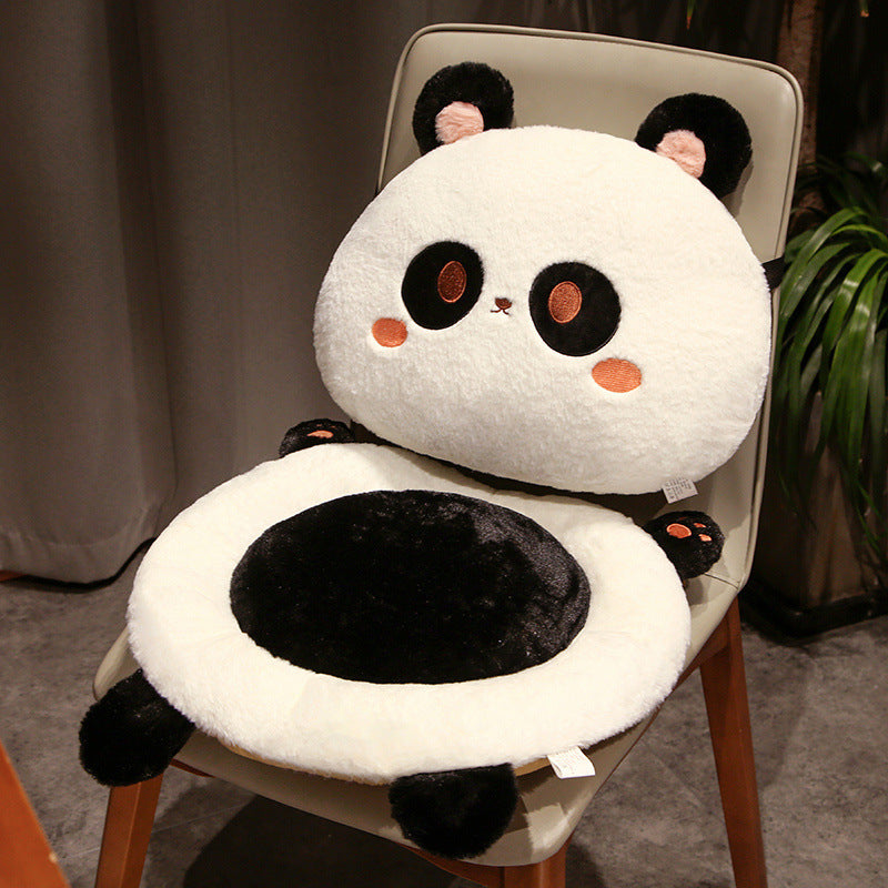 KTX-157715 Cartoon Animal Plush Cushion Chair - Panda, Cat, Dog, Rabbit - Thickened Seat 45x45x9cm