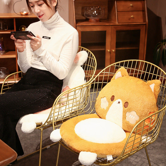 KTX-157715 Cartoon Animal Plush Cushion Chair - Panda, Cat, Dog, Rabbit - Thickened Seat 45x45x9cm