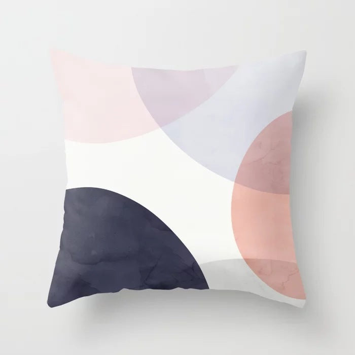 KTX-157715 Geometric Abstract Polyester Pillow Cover for Modern Home Décor - 45cm x 45cm
