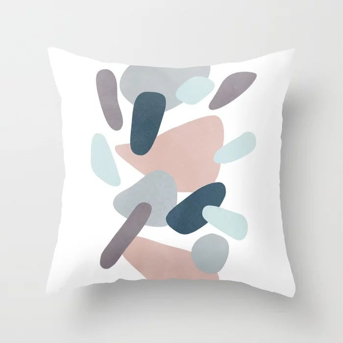 KTX-157715 Geometric Abstract Polyester Pillow Cover for Modern Home Décor - 45cm x 45cm