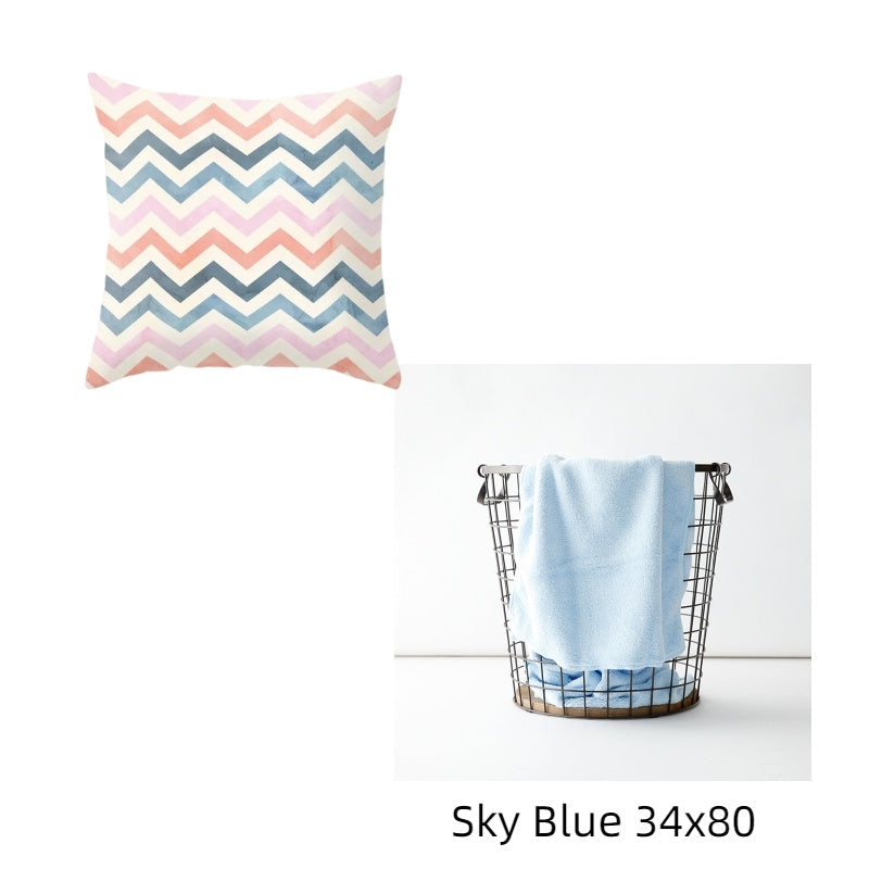 KTX-157715 Geometric Abstract Polyester Pillow Cover for Modern Home Décor - 45cm x 45cm