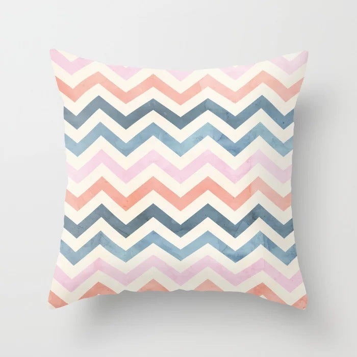 KTX-157715 Geometric Abstract Polyester Pillow Cover for Modern Home Décor - 45cm x 45cm