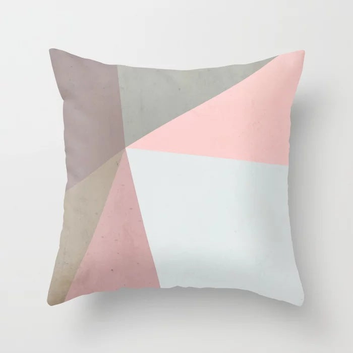 KTX-157715 Geometric Abstract Polyester Pillow Cover for Modern Home Décor - 45cm x 45cm
