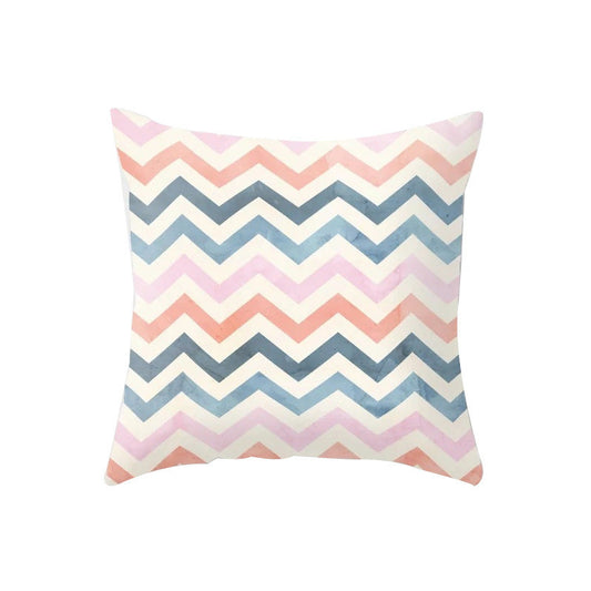 KTX-157715 Geometric Abstract Polyester Pillow Cover for Modern Home Décor - 45cm x 45cm