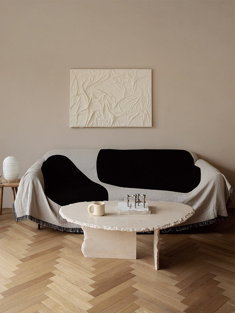 KTX-157843 Abstract Geometric Blended Sofa Cover - Modern Design, Various Sizes Available