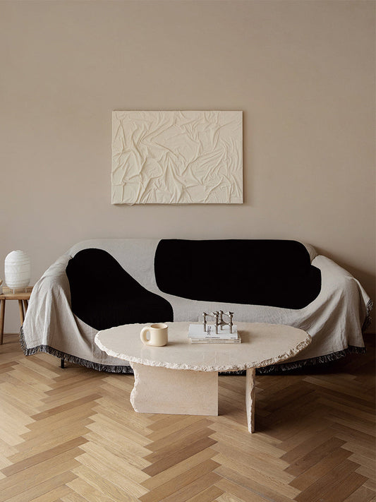 KTX-157843 Abstract Geometric Blended Sofa Cover - Modern Design, Various Sizes Available