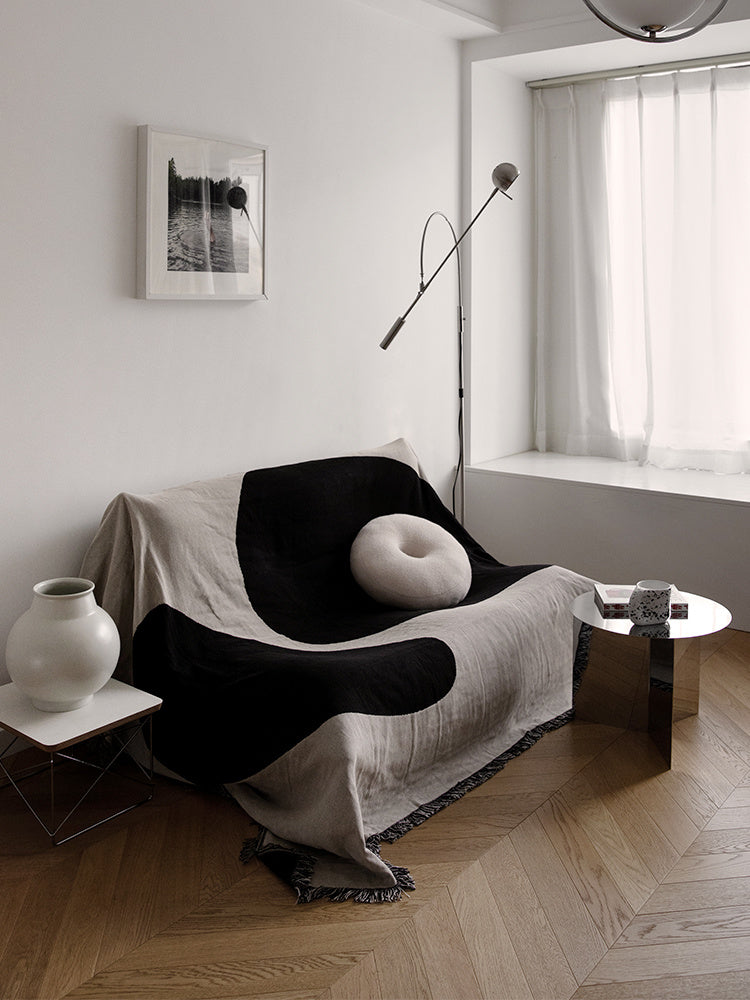 KTX-157843 Abstract Geometric Blended Sofa Cover - Modern Design, Various Sizes Available