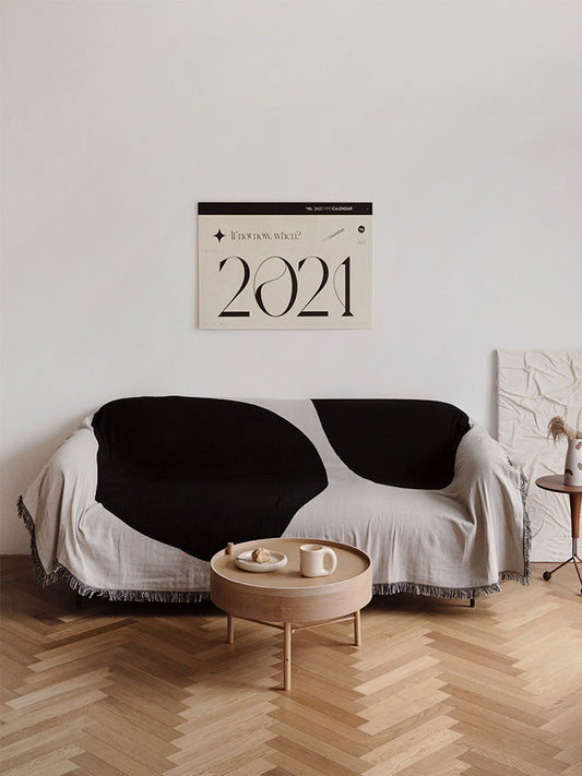 KTX-157843 Abstract Geometric Blended Sofa Cover - Modern Design, Various Sizes Available