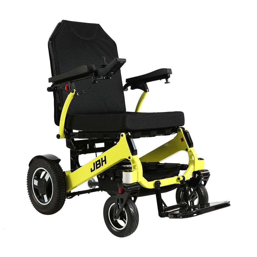 KTX-157907 Foldable Portable Electric Wheelchair for Disabled - Aluminum Alloy Frame, 300KG Capacity, 35-40KM Range, Yellow