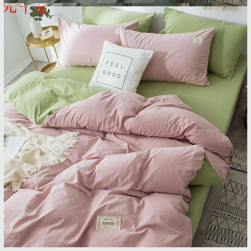 KTX-158035 Four-Piece Lattice Quilt Cover Set in Various Color Combinations for 1.5m Bed