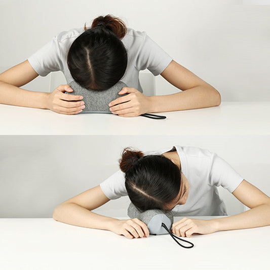 KTX-158867 Memory Foam Candy Shape Neck Pillow in Earth Grey, Sky Blue, and Volcano Black