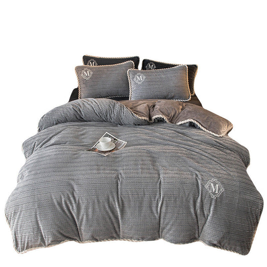 KTX-158867 Removable and Washable Pineapple Fleece Winter Quilt - Multiple Colors & Sizes Available