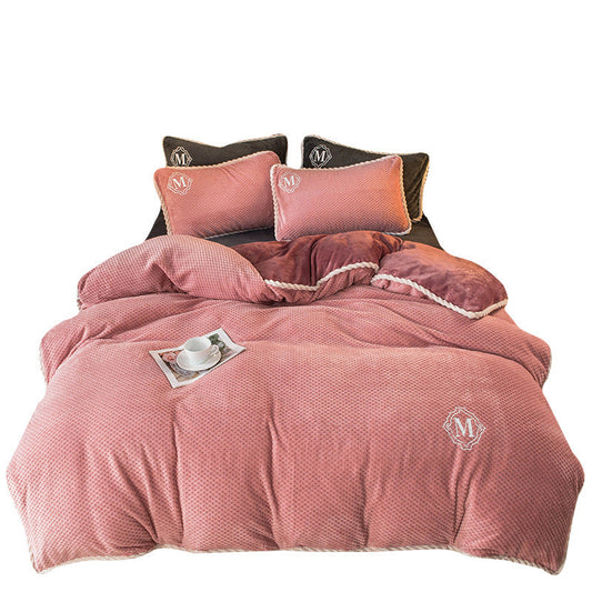 KTX-158867 Removable and Washable Pineapple Fleece Winter Quilt - Multiple Colors & Sizes Available