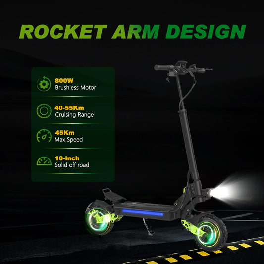 KTX-159059 800W Waterproof Electric Scooter with Dual Suspension, 48V 18.2Ah Battery, Foldable Design, App Control, 30-45km/h Speed