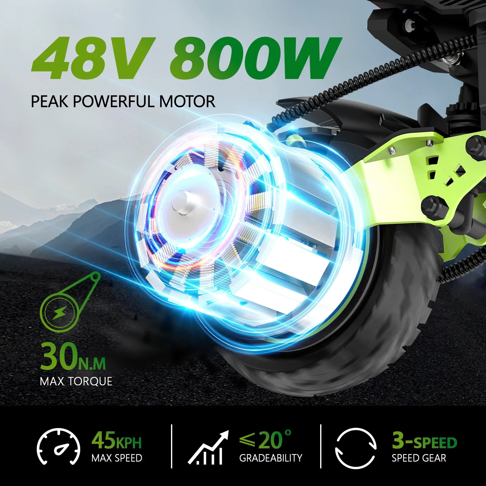 KTX-159059 800W Waterproof Electric Scooter with Dual Suspension, 48V 18.2Ah Battery, Foldable Design, App Control, 30-45km/h Speed