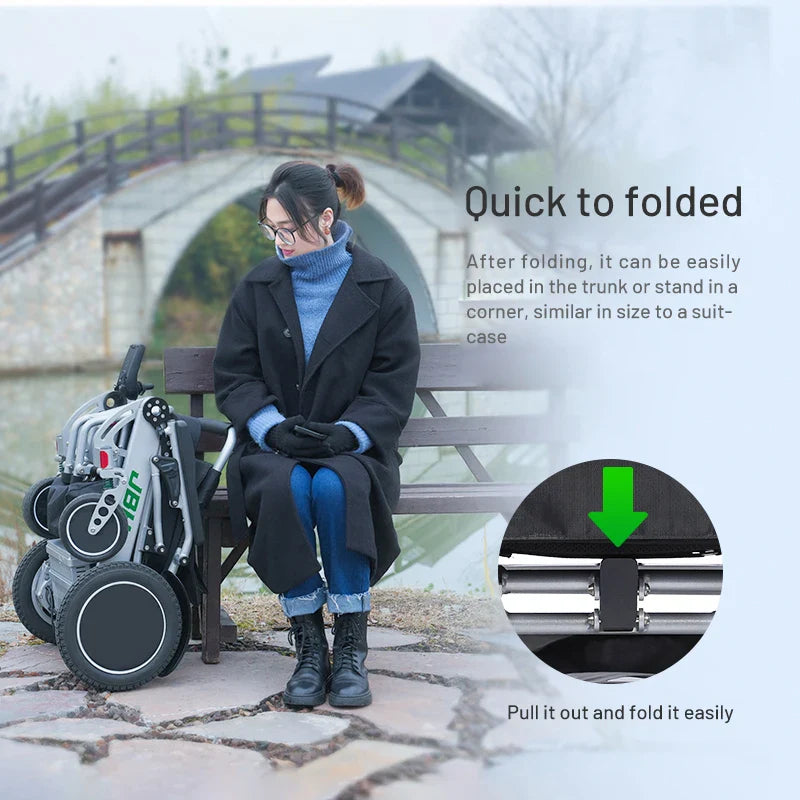 KTX-159059 Powerful Electric Folding Wheelchair with 500W Dual Motors and Removable Battery