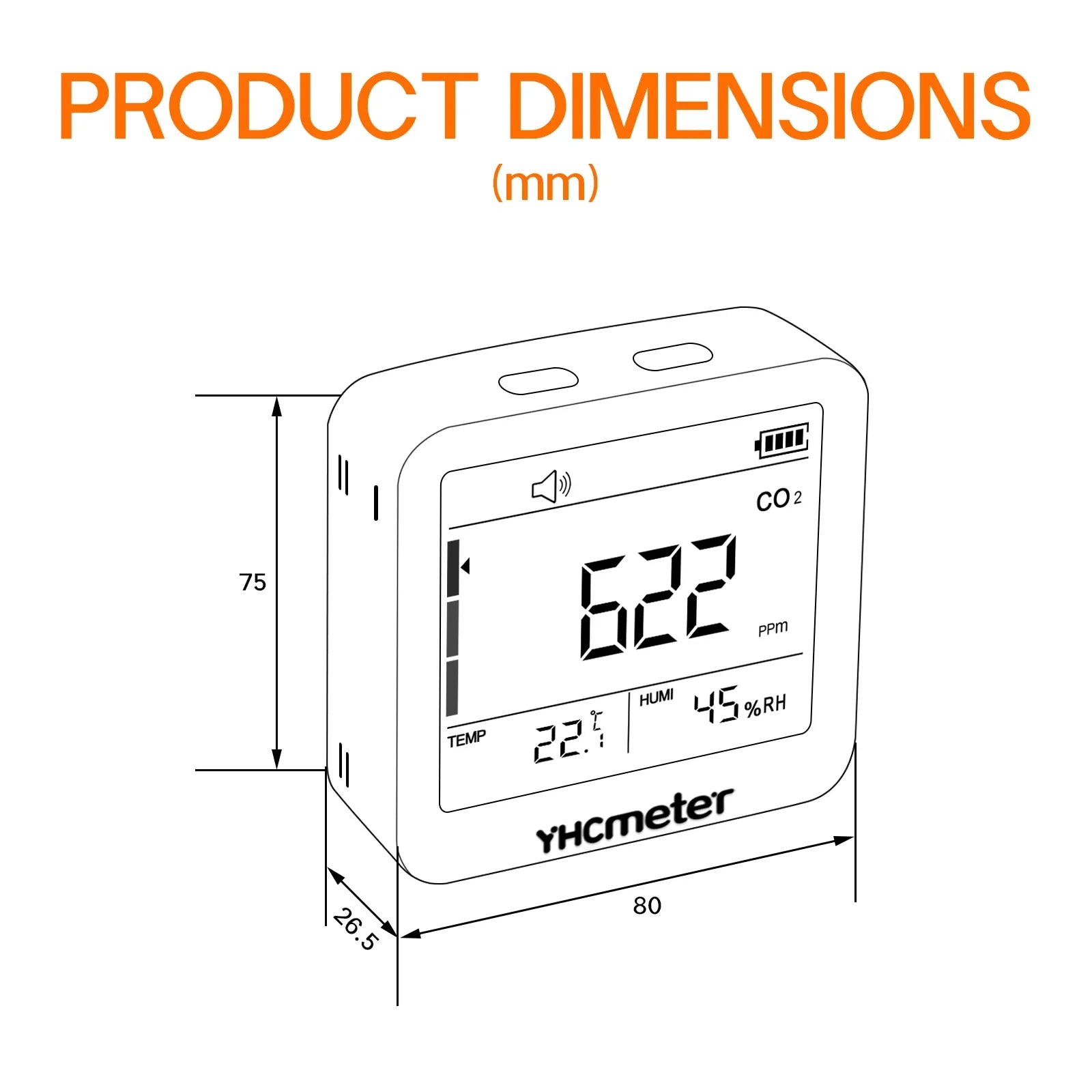 KTX-159379 Indoor CO2 Meter with Temperature and Humidity Sensor, 3-in-1 Air Quality Monitor