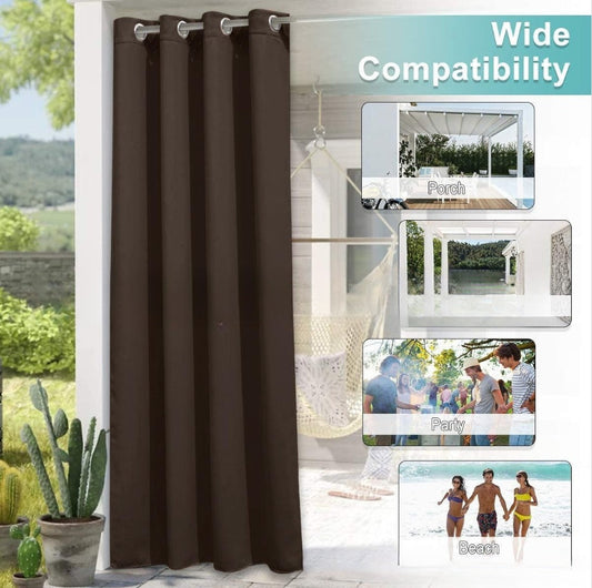 KTX-159891 Outdoor Solid Color Waterproof UV Protection Black Silk Shading Curtain - Modern Style, Multiple Sizes