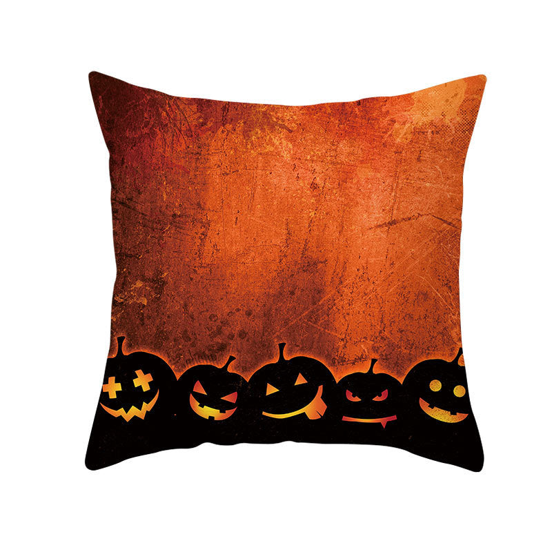 KTX-160019 Halloween Devil Print Pillow Cover - 45x45cm Polyester Cushion Case