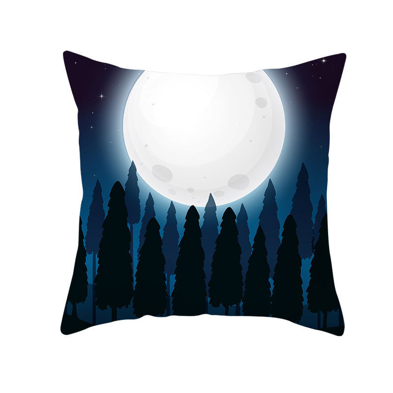KTX-160019 Halloween Devil Print Pillow Cover - 45x45cm Polyester Cushion Case