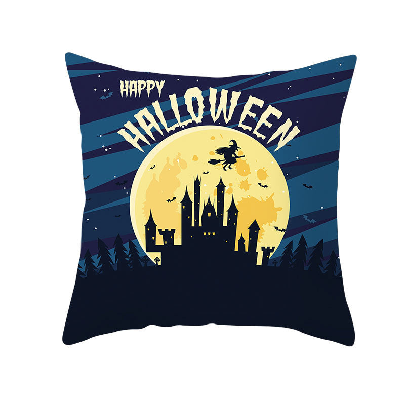 KTX-160019 Halloween Devil Print Pillow Cover - 45x45cm Polyester Cushion Case